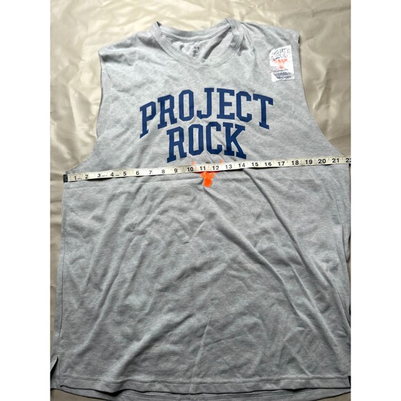 Under Armour Men Large Project Rock Gray Sleeveless Show Your Training Shirt NEW - Picture 7 of 8